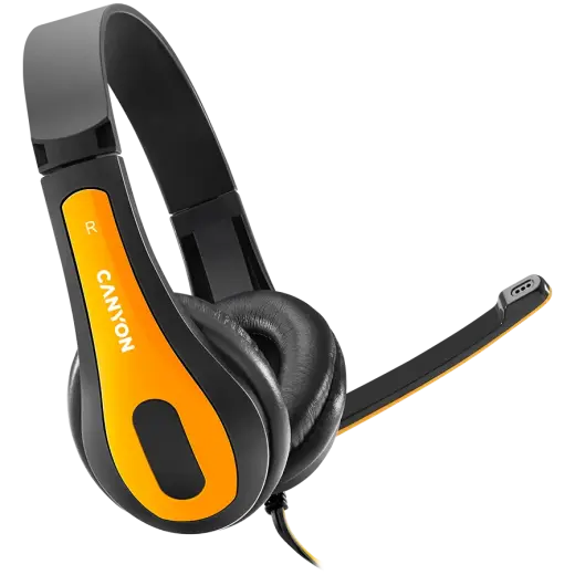 CANYON PC headset HSC-1 PC Mic Flat 2m Black Yellow