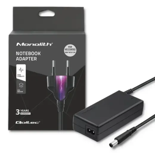 Qoltec Power adapter for laptop HP Compaq 90W | 18.5V | 4.9A | 7.4*5.0+pin | +power cable