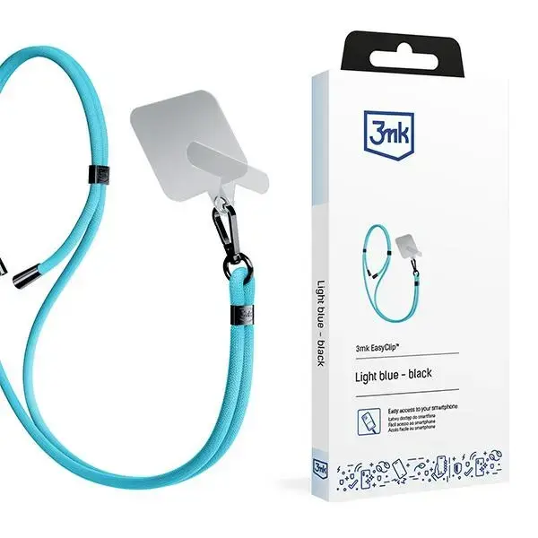 3MK EasyClip Light Blue (black) Phone Lanyard