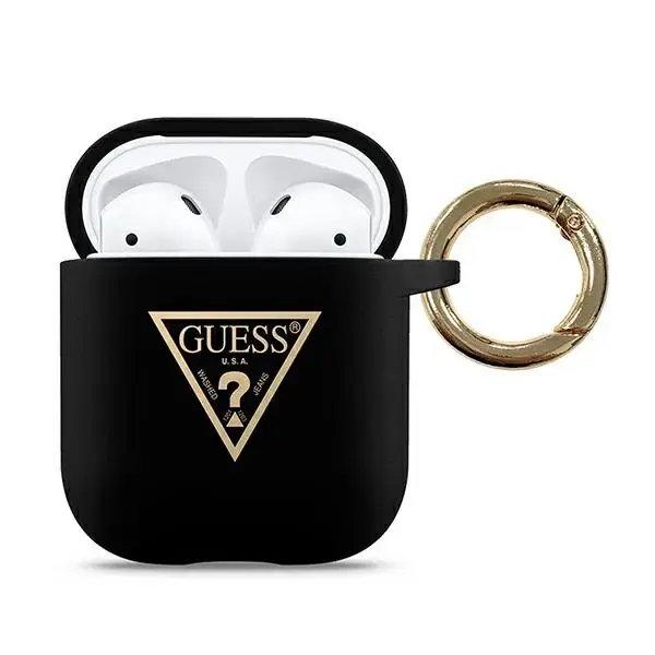 GUACA2LSTLBK Guess Triangle Silicone Case for Airpods 1|2 Black
