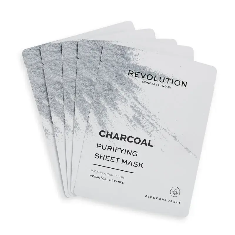 Revolution Skincare Biodegradable Charcoal Fabric Face Mask