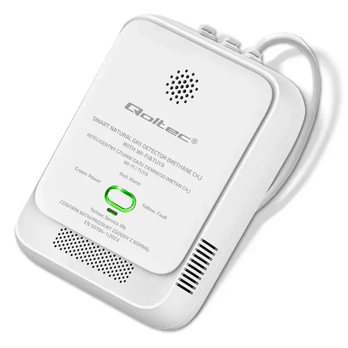Qoltec Certified Natural Gas Leak Sensor | CH4 detector | NG | Tuya | Wi-Fi | 85dB alarm | LED