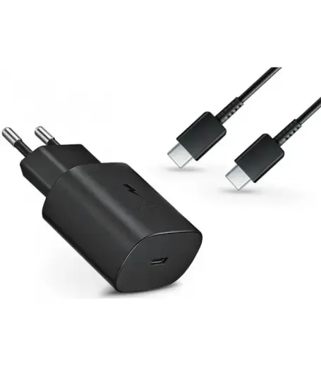 Samsung EP-TA800EBE travel charger | 25W | USB-C | with USB-C to USB-C cable included | black (OEM)
