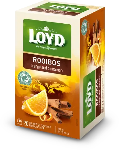 Sarkanā tēja LOYD ar apelsīniem un kanēli, 20x2 g