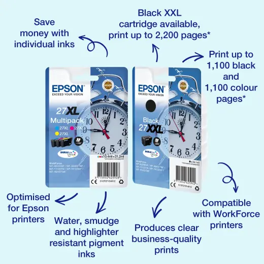 Tintes kārtridžs Epson 27XXL C13T27914012 melns
