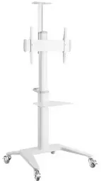 Monitora stiprinājums Gembird Aluminum TV Floor Stand  with Caster Wheels White