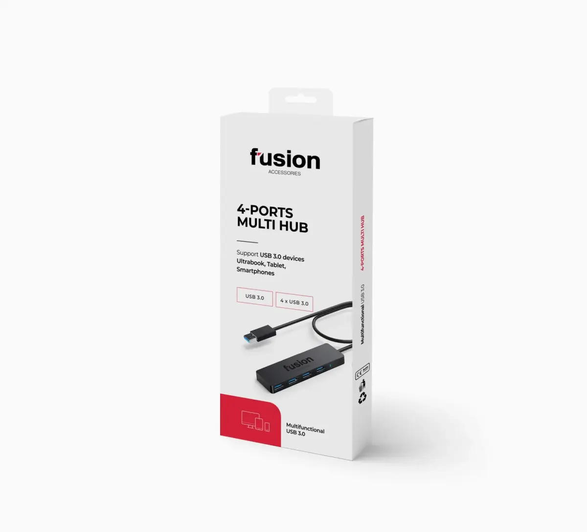 Fusion USB 3.0 uz 4 x USB 3.0 sadalītājs 5 Gb|s melns (EU Blister)