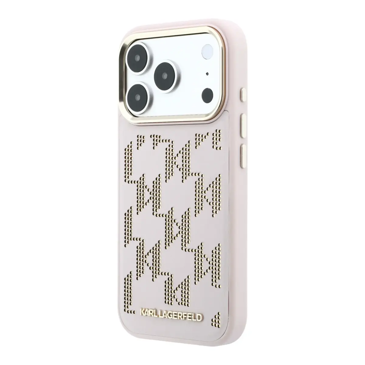 Karl Lagerfeld PU Perforated Monogram MagSafe Case for iPhone 17 Pro Max Pink