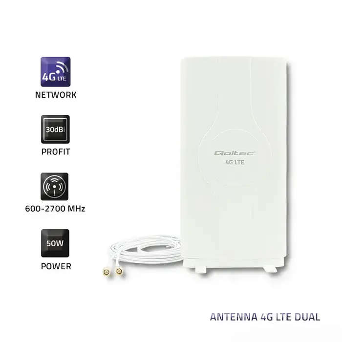 Qoltec  Antenna 4G LTE DUAL with double SMA connector| 30dBi | Indoor