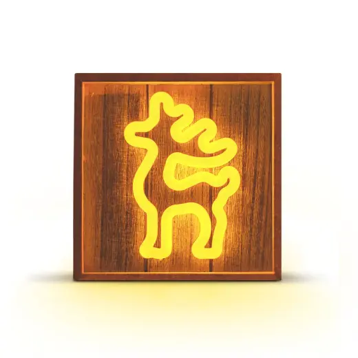 Neon Wood Frame LED DEER warm white FLNW01 Forever Light