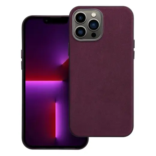 Case for iPhone 13 PRO MAX Woven Mag Cover compatible with MagSafe burgundy