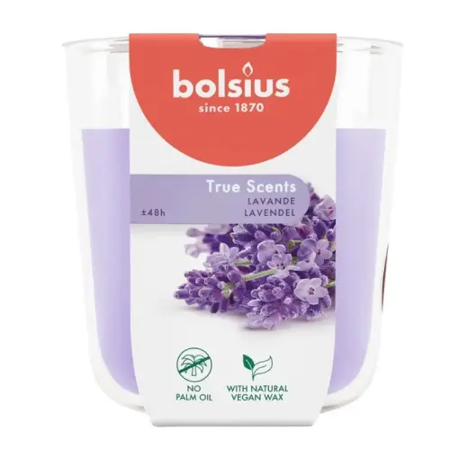 Svece arom. stikla gl. True Scents Ø97x85mm lavender 