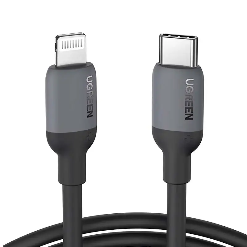 Ugreen US387 20304 datu pārraides un uzlādes vads | MFI | USB-C uz Lightning | 18W | 1m | melns