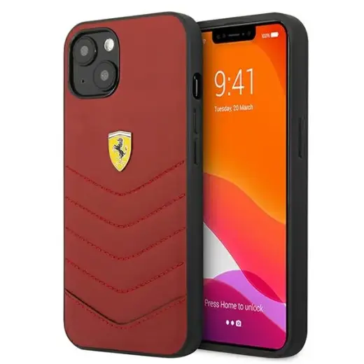 Ferrari FEHCP13MRQUR iPhone 13 6,1" czerwony|red hardcase Off Track Quilted