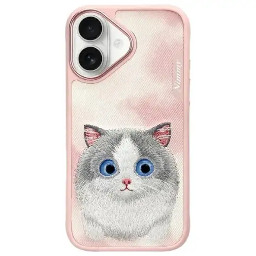 Nimmy Big Eyed Pet 2.0 Cat phone case for iPhone 16 pink