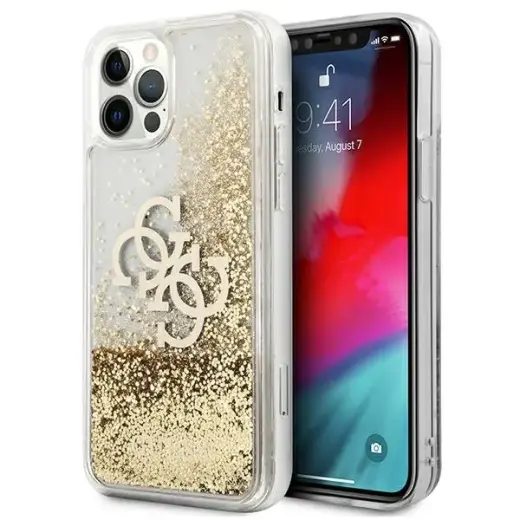 Guess GUHCP12LLG4GGO iPhone 12 Pro Max 6,7" złoty|gold hardcase 4G Big Liquid Glitter