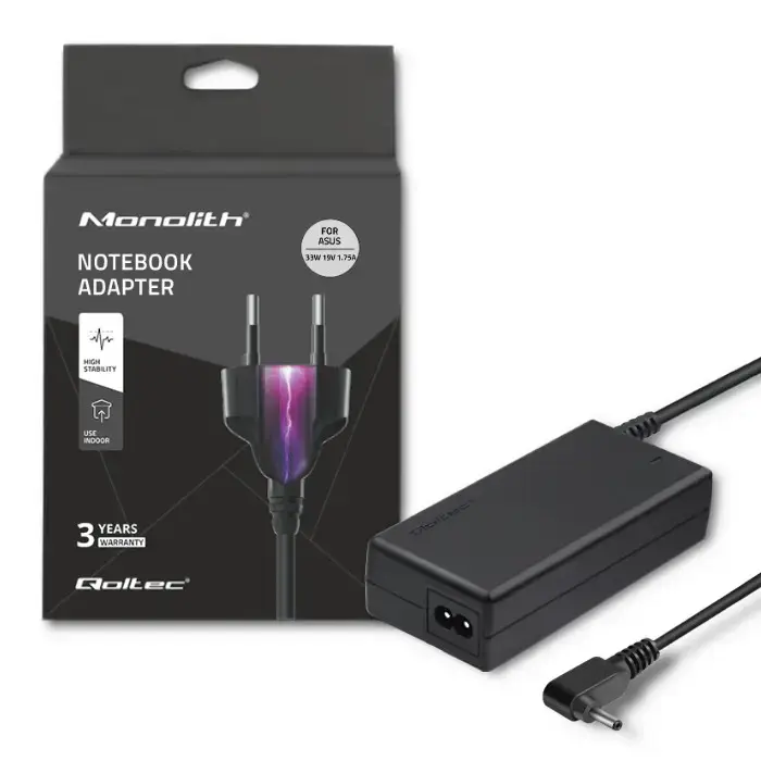 Qoltec Power adapter for laptop Asus | 33W | 19V | 1.75A | 4.0*1.35 | +power cable