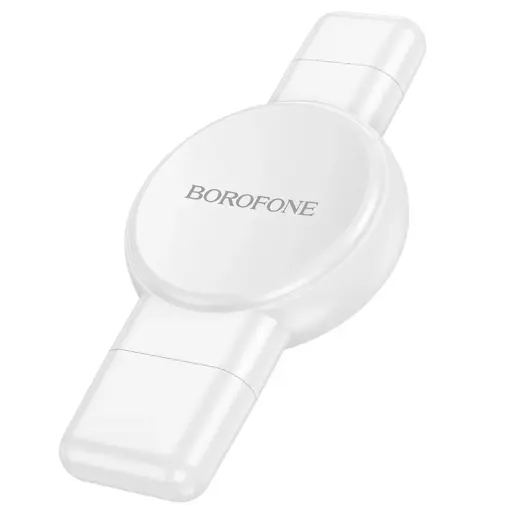 Borofone Wireless induction charger BQ31 Portable 2,5W for iWatch 1-9, SE|SE2, Samsung Ultra|Ultra2 white