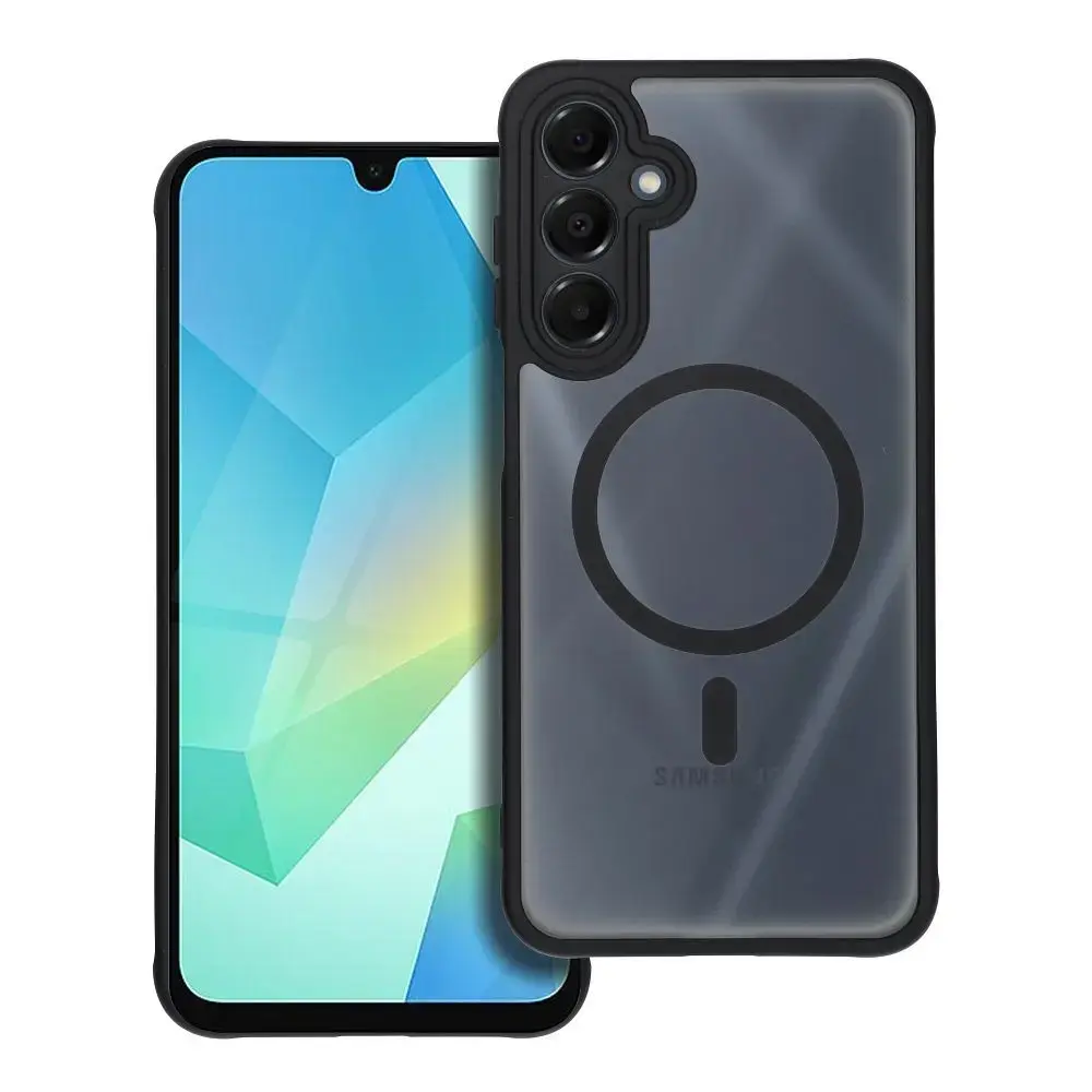 Full Matte Mag Cover telefono dėklas su MagSafe palaikymu Samsung Galaxy A16 4G (A165) | A16 5G (A166) juodas