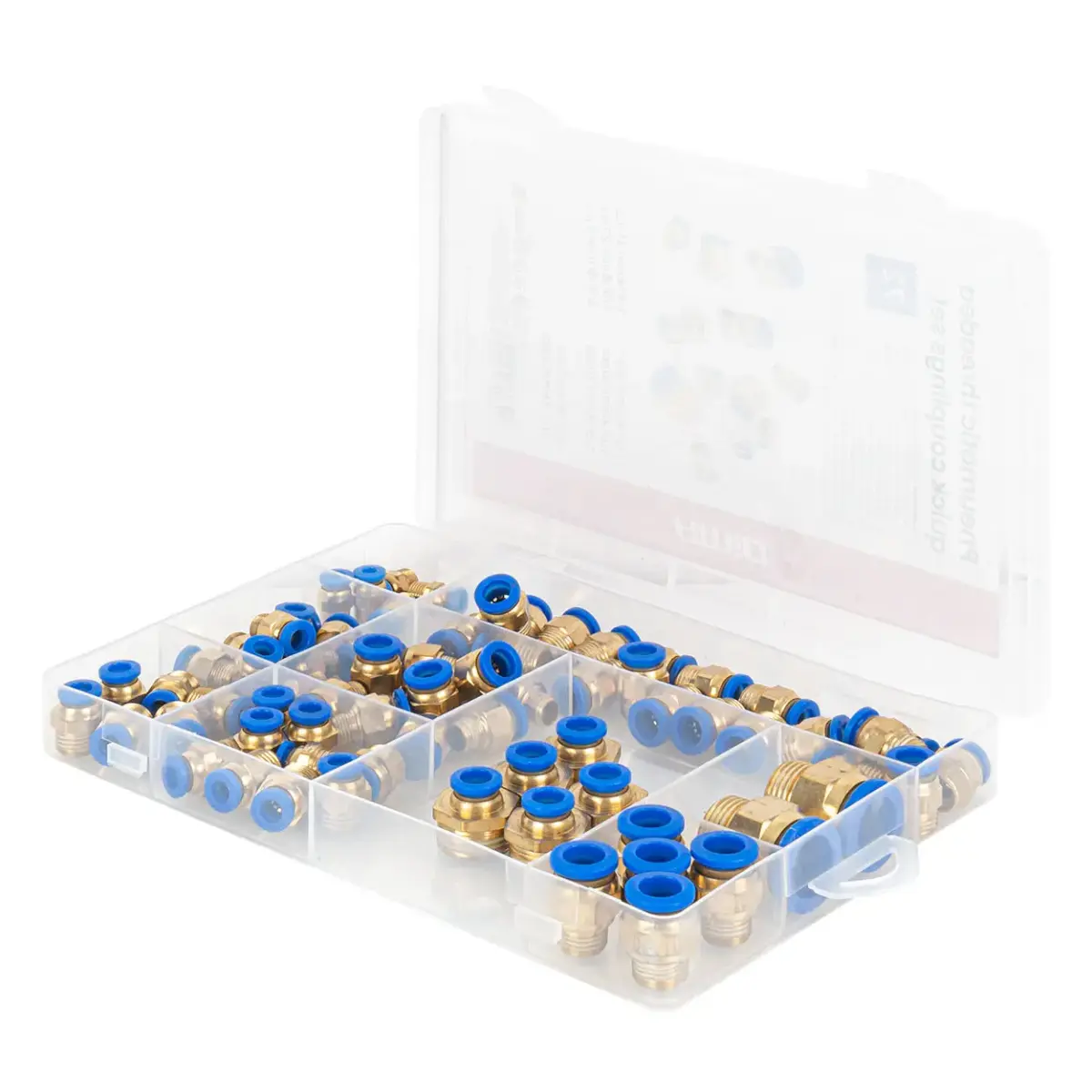Pneumatic threaded quick couplings set 1 4-16mm 72 pcs AMIO-04922