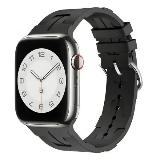 Beline nutikella rihm Apple Watch Ultra (42/44/45/49 mm) jaoks | silikoonist | must