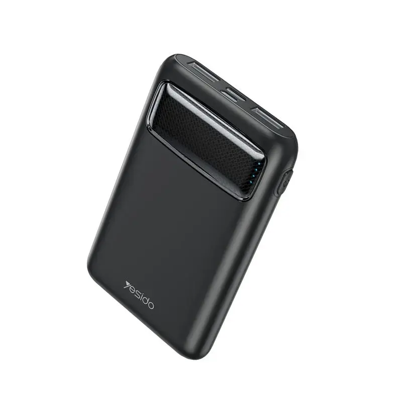 yesido YP33 ārējais akumulators (powerbank) | 5 000 mAh | USB-A, USB-C | LED ekrāns | melns