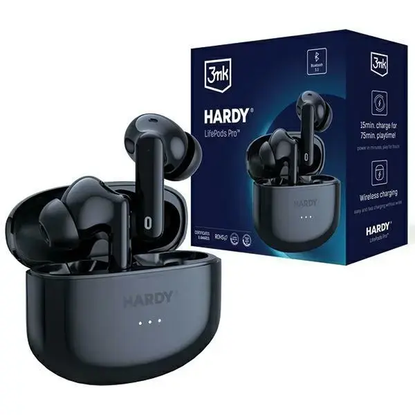 3MK Hardy LifePods Pro słuchawki bezprzewodowe Bluetooth 5.3 ANC czarny|black