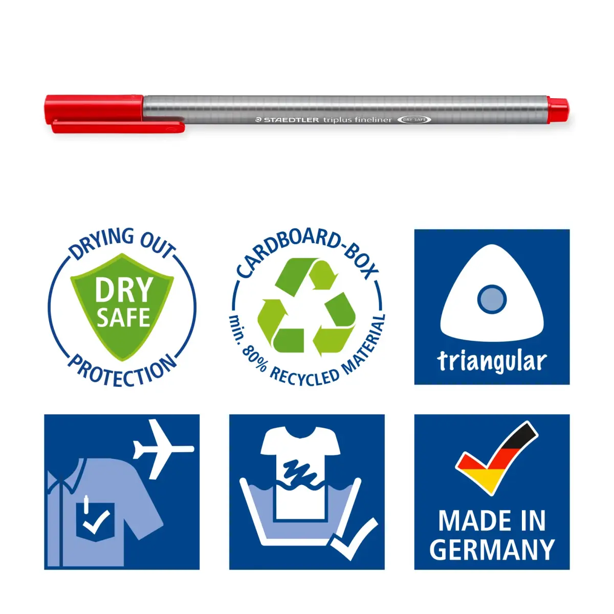 Flomasterveida pildspalva STAEDTLER TRIPLUS fineliner, 0.3mm, zila tinte