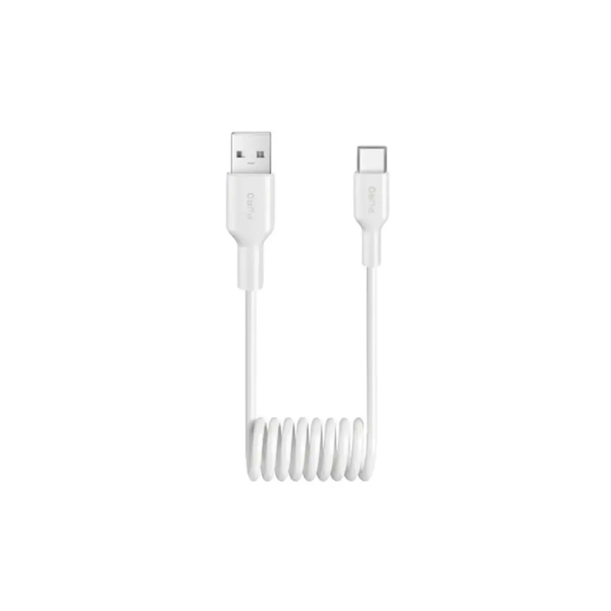 Puro Spiral PUCAC10WSPWHI datu pārraides un uzlādes vads | USB-A uz USB-C | 10W | 1m | balts