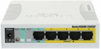 MikroTik Cloud Router Switch RB260GSP 1000 Mbit|s  Ethernet LAN (RJ-45) ports 5  Desktop