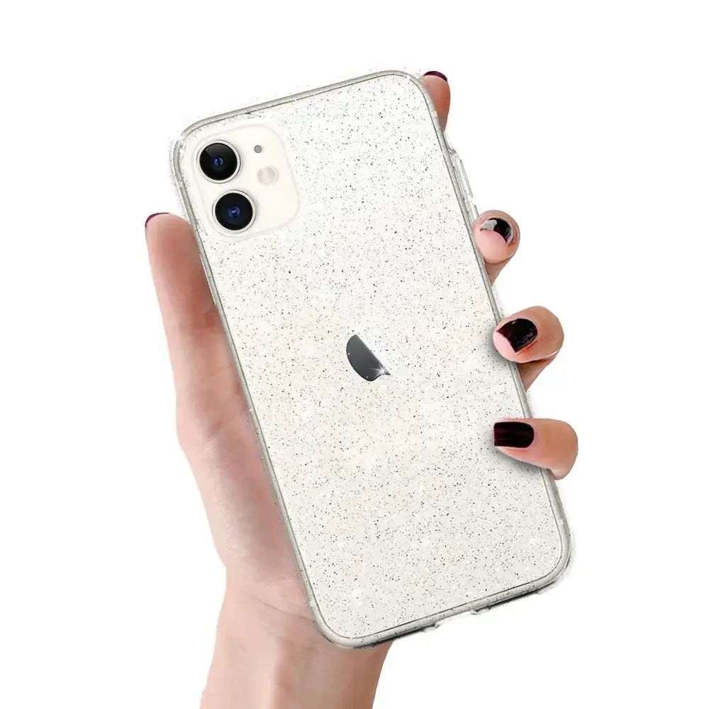 Crystal Glitter maciņš telefonam iPhone 11 sudraba krāsā