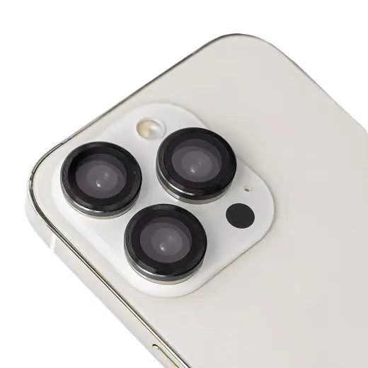 Set of lens glasses for iPhone 14 / 14 Plus black frame (2 pcs)