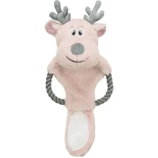 Plīša rotaļlieta - Trixie Xmas reindeer with rope, plush|rope, 47 cm