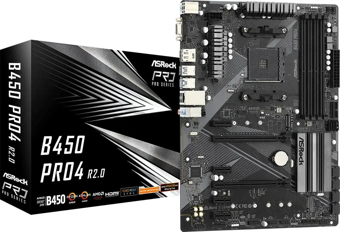 B450 PRO4 R2.0 AM4 4DDR 4 DP|HDMI M.2 USB3.2 AT