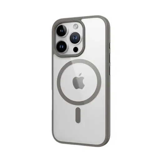 Rock Guard Series Magnetic Case for Iphone 16 Pro Max transparent-grey