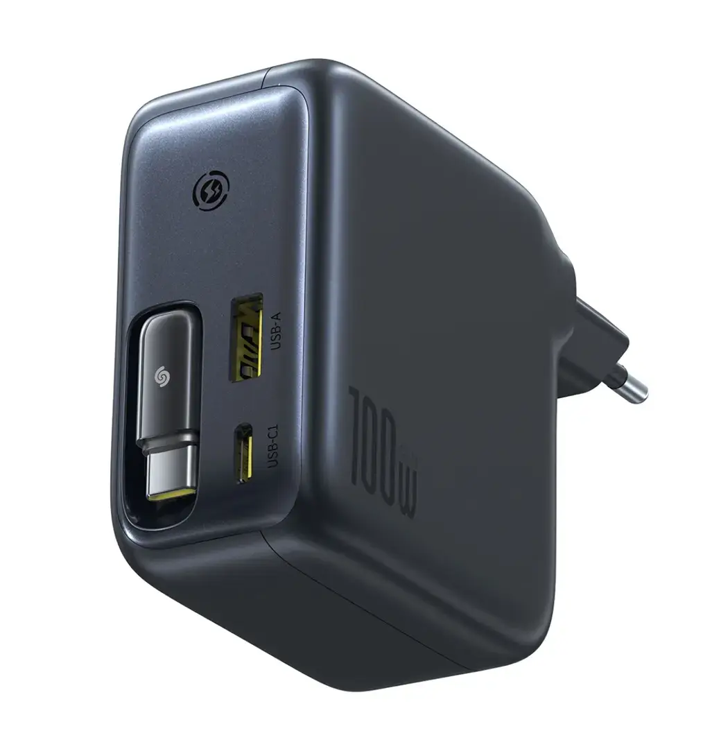 Baseus EnerCore CJ11 tīkla lādētājs | 100W | USB-C, USB-A | ar USB-C vadu komplektā | melns