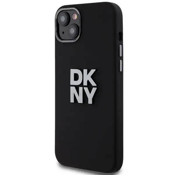 DKNY Liquid Silicone Metal Logo case for iPhone 15 Plus | 14 Plus - black