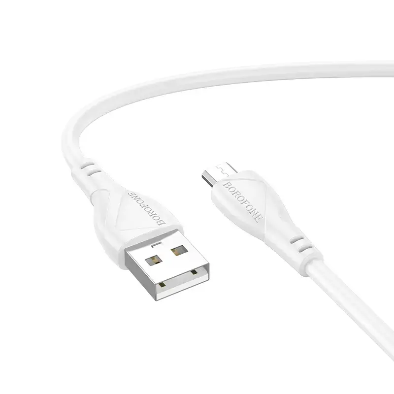Borofone BX121 Energy datu pārraides un uzlādes vads | USB-A uz Micro USB | 12W | 1m | balts
