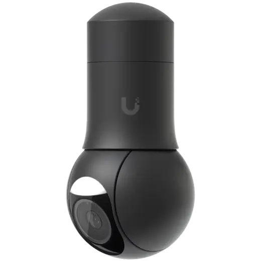 UBIQUITI UVC-G5-PTZ-B, black compact, all-weather camera with ultra-low latency pan-tilt-zoom control and versatile mounting options