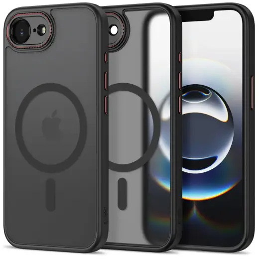 TECH-PROTECT MAGCAM telefono dėklas su MagSafe palaikymu iPhone 16E | iPhone 17E juodas raudonas
