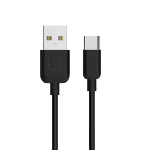 Usams U-TURN datu pārraides un uzlādes vads | USB-C uz USB-A | 1m | melns