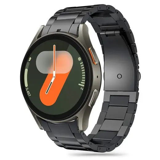 Tech-Protect Stainless išmaniojo laikrodžio dirželis Samsung Galaxy Watch 4/5/5 Pro/6/7/FE | nerūdijantis plienas | juodas