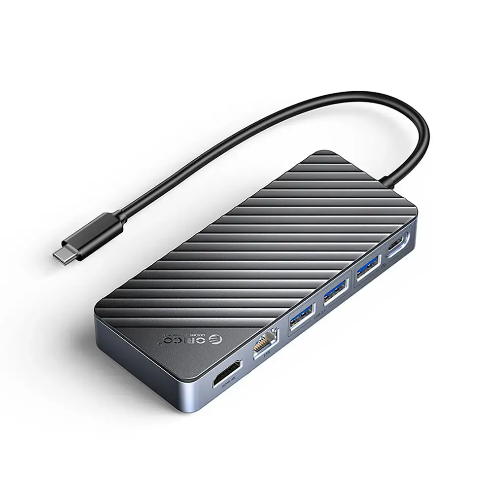 Orico OM28PR-G2 USB-C Docking Station with M.2 Drive Slot + 1 x USB-A 3.2 + 1x USB-C 3.2 + 2x USB-A 2.0 + 1x HDMI + 1x Ethernet - Black