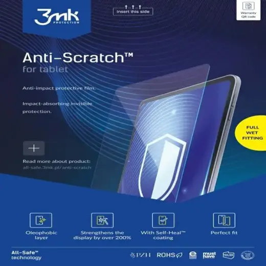 3MK All-In-One Anti-Scratch Tablet wet assembly Sold in a pack of 5 pieces, price is for 1 piece