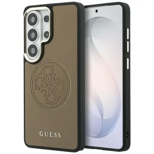 Guess Perforated Logo чехол с поддержкой MagSafe для телефона Samsung Galaxy S26 Ultra (S948) коричневый