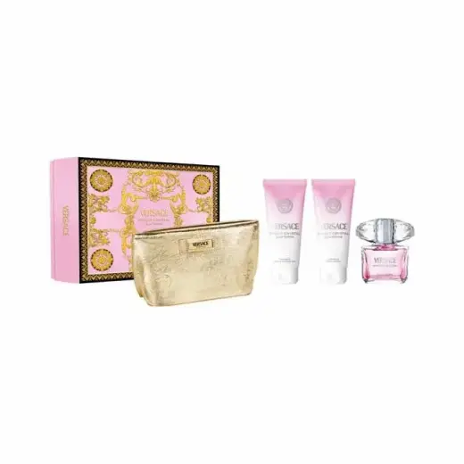 Versace Bright Crystal Pour Femme Eau De Toilette Spray 90ml Set 4 Pieces