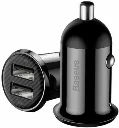 Baseus CCALLP-01 Grain Pro auto lādētājs | 24W | USB-A | melns