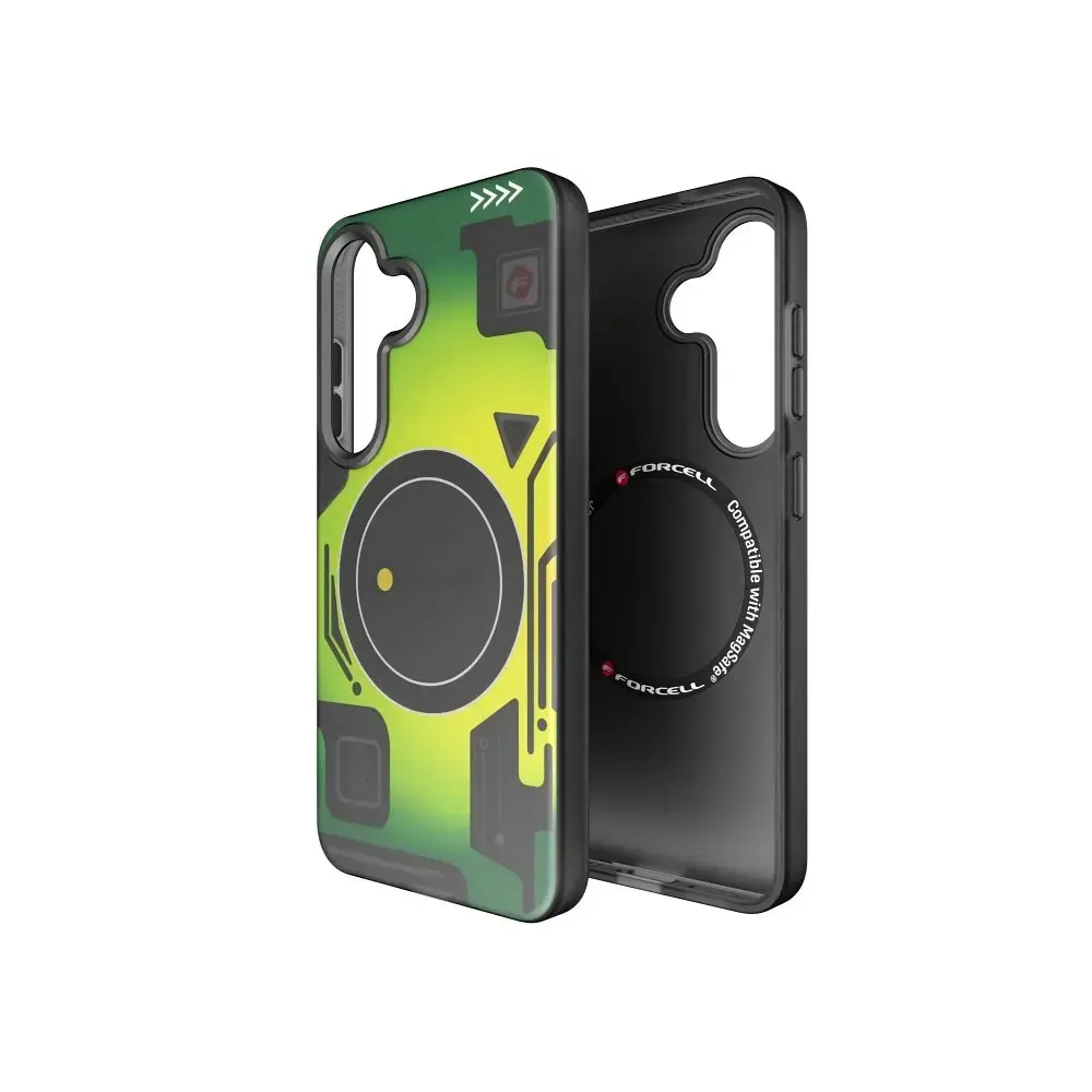 Forcell F-Protect Levels dual layer maciņš ar MagSafe atbalstu telefonam Samsung Galaxy S25 (S931) zaļš (Military)