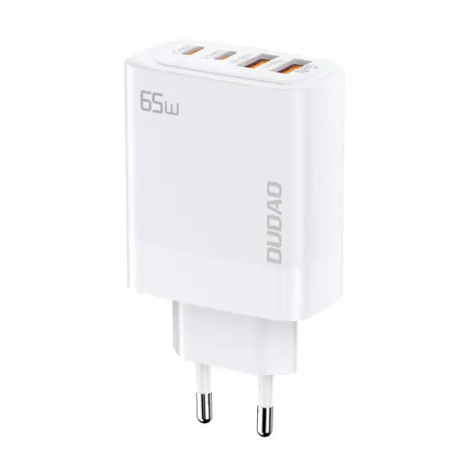 Dudao A65EU GaN network charger 2xUSB-A | 2xUSB-C PD 65W - white