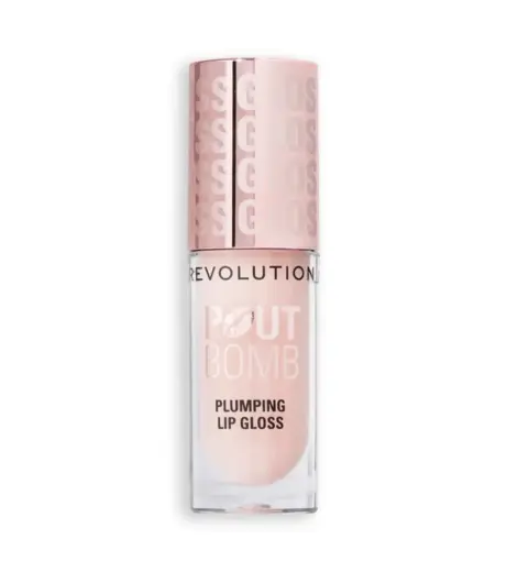 Makeup Revolution, Pout Bomb, Vegan, Plumping, Lip Gloss, Milky Sheer Holo, 4.6 ml
